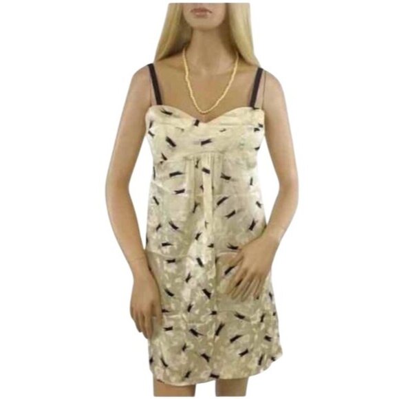Vintage Luxury Designer Yumi Kim Pale Golden Sweetheart Mini Shift Dress